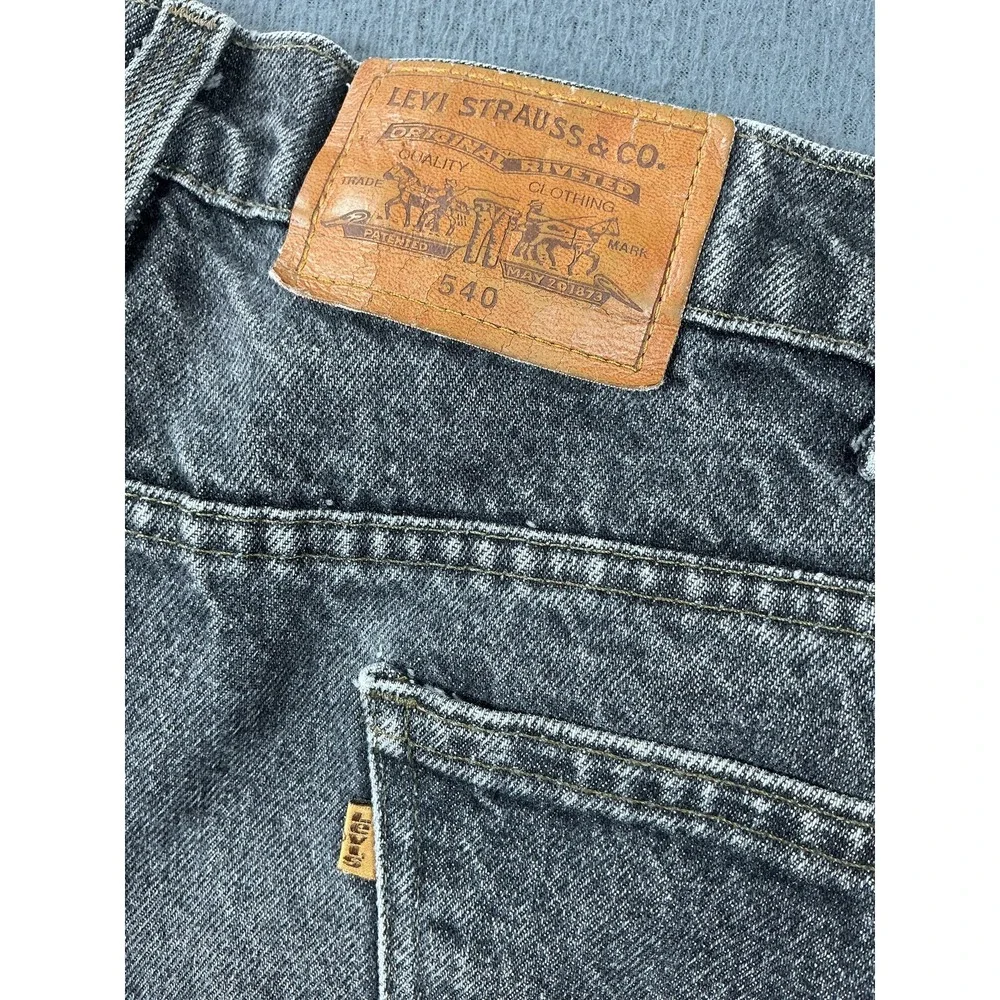 Levi's Jeans Mens 40x30 Gray Acid Wash Relaxed Straight Denim Cotton USA